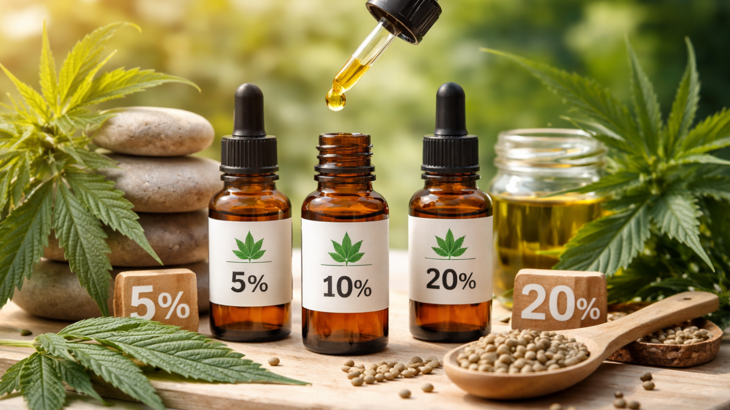Quelle concentration de CBD choisir ? Dosage, pourcentage et effets